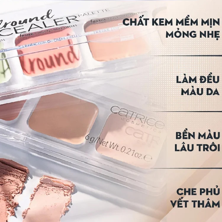 Hình ảnh minh họa củaBảng Triệt Sắc Che Khuyết Điểm Đa Năng 5 Ô Catrice All Round Concealer Palette