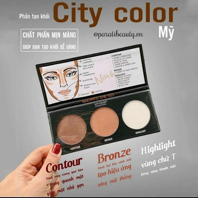 Hình ảnh minh họa củaTạo Khối Và Highlight City Color 3 Ô 4.5g