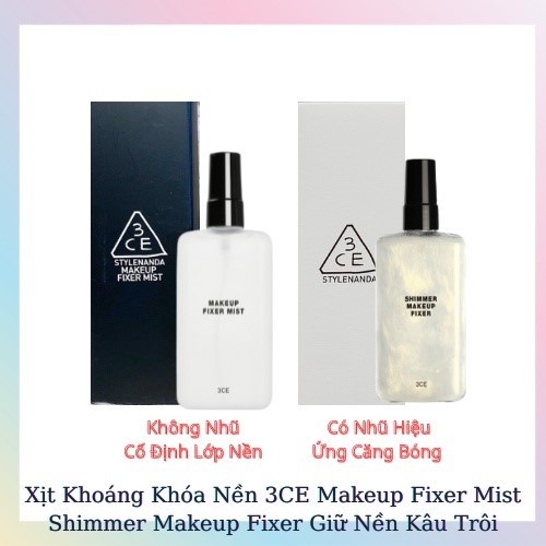 Hình ảnh minh họa củaXịt Khóa Nền 3CE Makeup Fixer Mist 100ml (Không Nhũ)