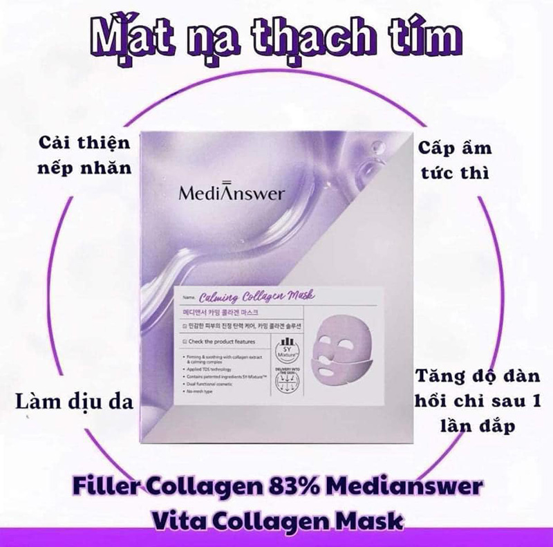 Hình ảnh minh họa củaMặt Nạ Thạch MediAnswer Calming Collagen Mask Màu Tím