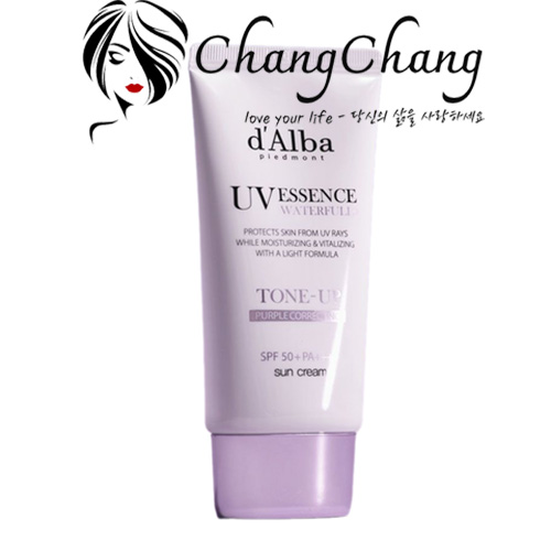 Kem Chống Nắng Nâng Tone, Hiệu Chỉnh Màu Da d'Alba Waterfull Tone Up PURPLE Correcting Sun Cream SPF50+ PA++++ 50ml Màu Tím