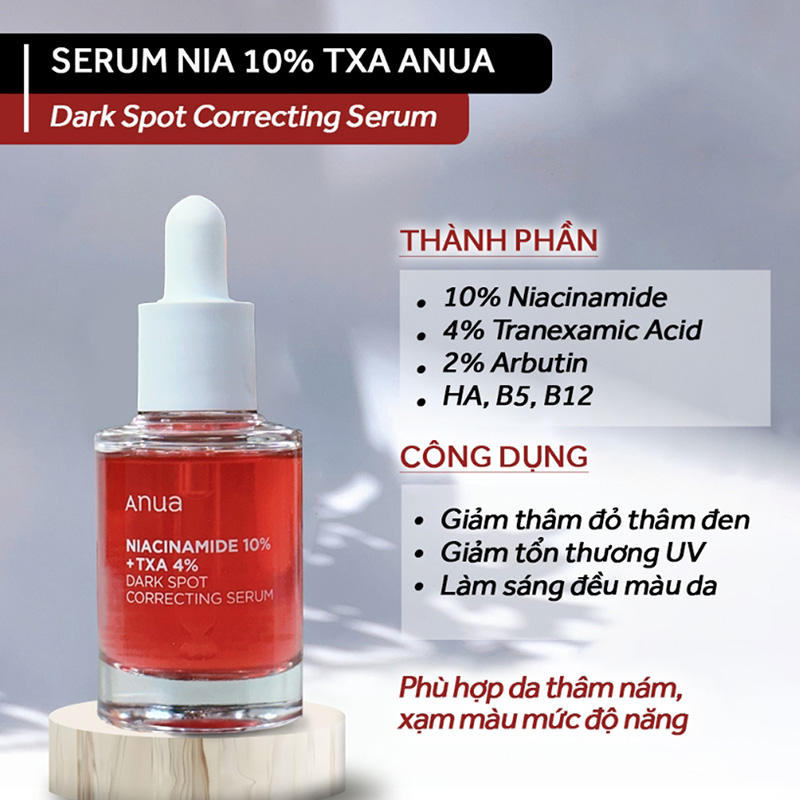 Hình ảnh minh họa củaSerum Dưỡng Trắng, Mờ Thâm Anua Niacinamide 10% + TXA 4% Dark Spot Correcting Serum 30ml