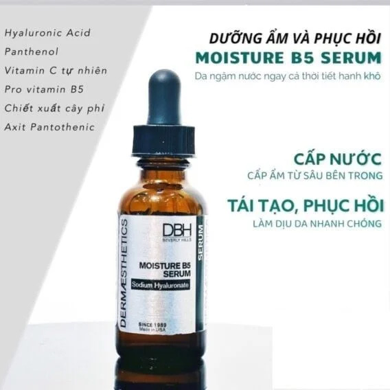 Hình ảnh minh họa củaSerum Dưỡng Ẩm Và Phục Hồi Tái Tạo Da DBH Moisture B5 Serum Sodium Hyaluronate 30ml