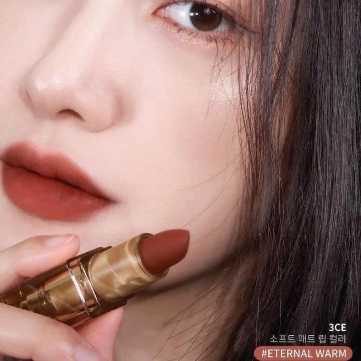 Hình ảnh minh họa củaSon Thỏi 3CE Soft Matte Lipstick Version Deep Under More Deep - #Eternal Warm