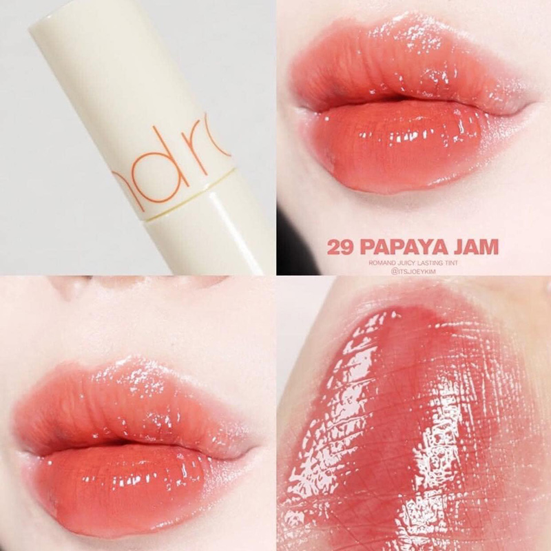 Hình ảnh minh họa củaSon Tint Bóng Romand Juicy Lasting Tint #29 PAPAYA CHAM