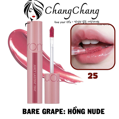 Son Tint Bóng Romand Juicy Lasting Tint #25 BARE GRAPE