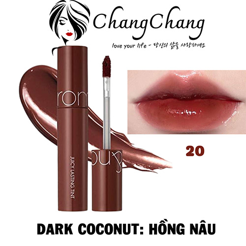 Son Tint Bóng Romand Juicy Lasting Tint #20 DARK COCONUT