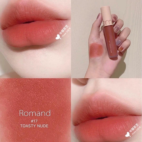 Hình ảnh minh họa củaSon Kem Lì Cực Nhẹ Môi Romand Zero Velvet Tint #17 TOAST NUDE