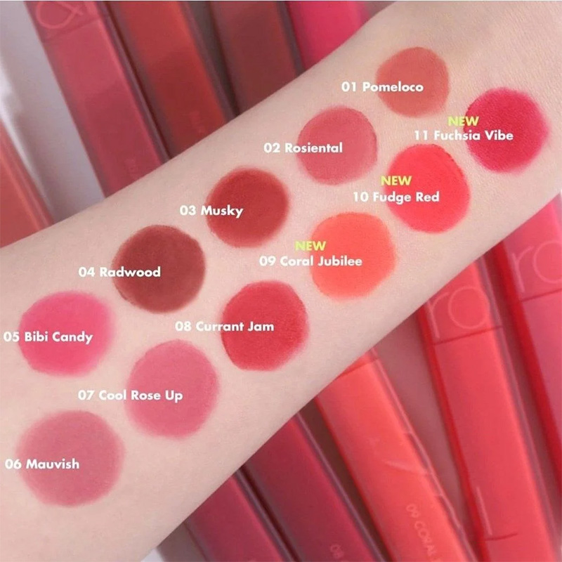 Hình ảnh minh họa củaSon Kem Lì, Lên Màu Chuẩn, Mịn Môi Romand Blur Fudge Tint #10 Fudge Red