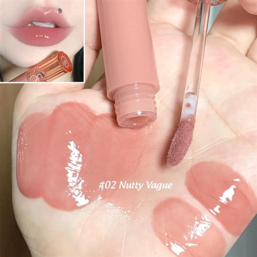 Hình ảnh minh họa của Son Bóng Thuần Chay Cho Môi Căng Mọng, Mềm Mịn Romand Glasting Color Gloss #02 NUTTY VAGUE