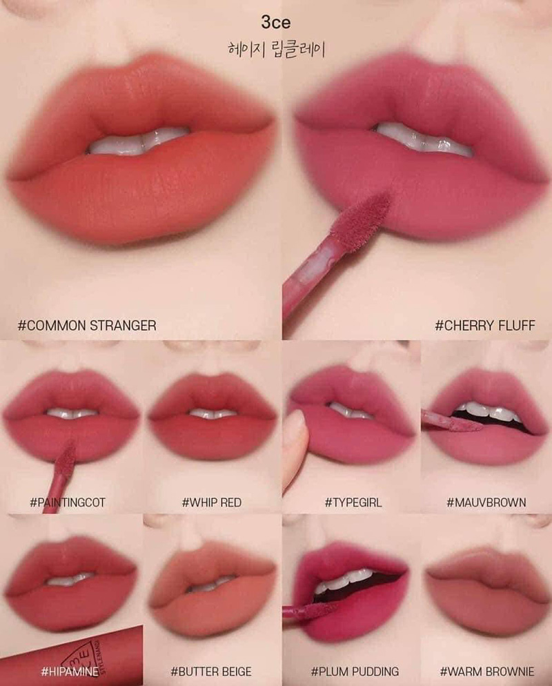 Hình ảnh minh họa củaSon Kem Lì 3CE Hazy Lip Clay Mịn Mượt Môi - #MAUVBROWN