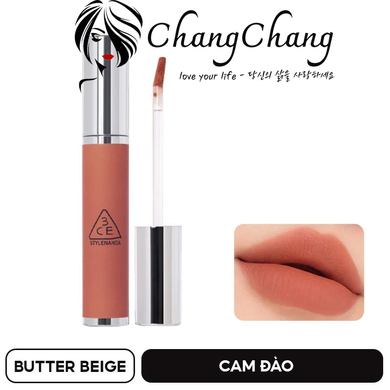 Son Kem Lì 3CE Hazy Lip Clay Mịn Mượt Môi - #BUTTER BEIGE