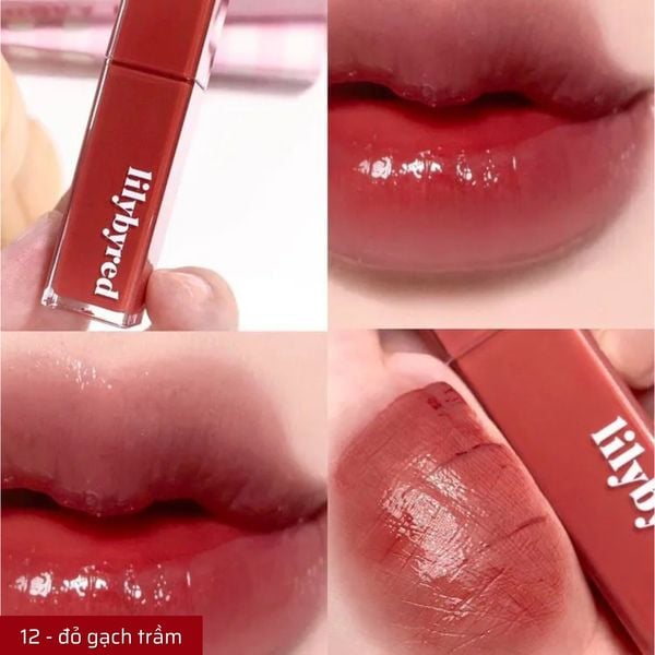 Hình ảnh minh họa củaSon Tint Bóng Lilybyred Bloody Liar Coating Tint #12 Black Rose Apple - Đỏ Gạch Trầm