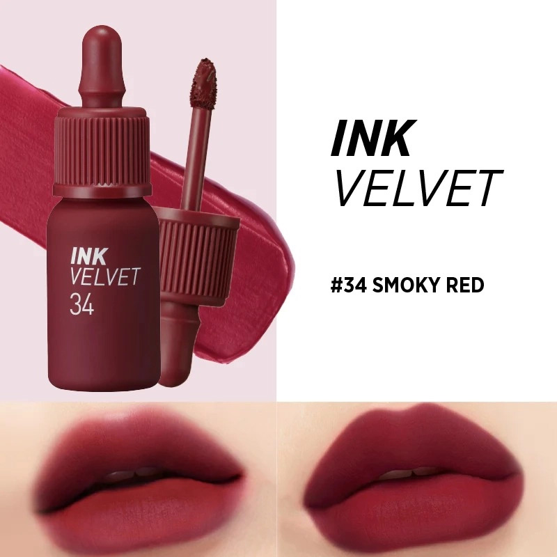 Hình ảnh minh họa củaSon Kem Peripera Ink Velvet #34 Smoky Red