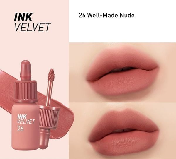 Hình ảnh minh họa củaSon Kem Peripera Ink Velvet #26 Well-Made Nude