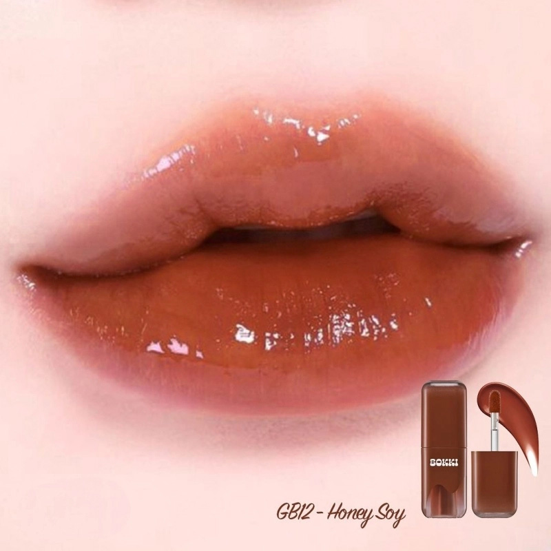 Hình ảnh minh họa củaSon Tint Bóng Black Rouge Glow Bokki Tint GB12–Cam Gạch