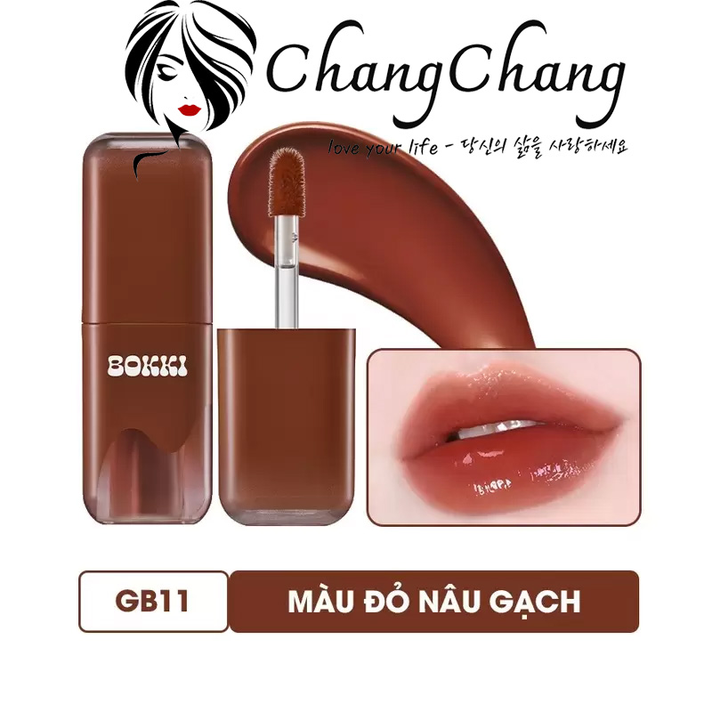 Son Tint Bóng Black Rouge Glow Bokki Tint GB11–Đỏ Nâu Gạch