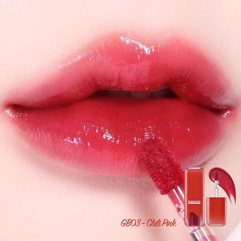 Hình ảnh minh họa củaSon Tint Bóng Black Rouge Glow Bokki Tint GB03–Đỏ Hồng