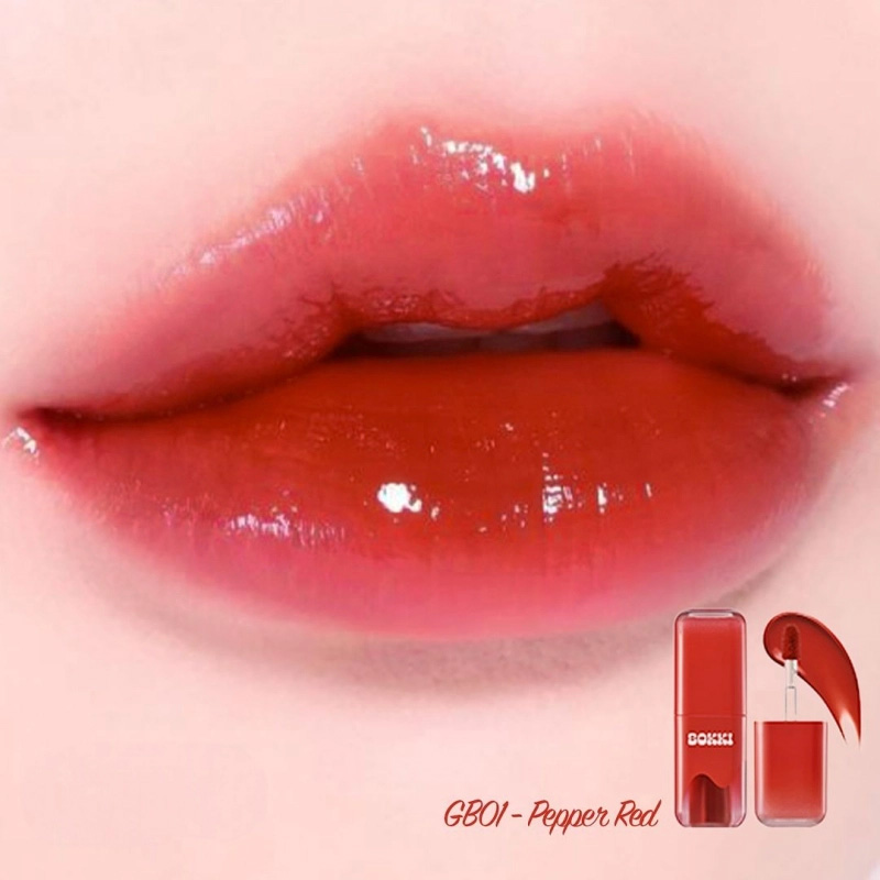 Hình ảnh minh họa củaSon Tint Bóng Black Rouge Glow Bokki Tint GB01–Đỏ Tươi