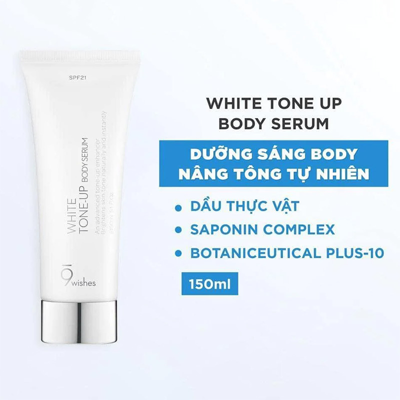 Hình ảnh minh họa củaKem Dưỡng Thể 9Wishes White Tone Up Body Serum SPF21 150ml