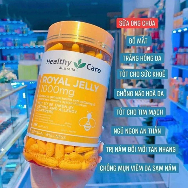 Hình ảnh minh họa củaSữa ong chúa Healthy Care Úc - Royal Jelly 1000mg