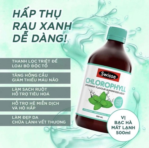 Hình ảnh minh họa củaNước diệp lục Swisse Chlorophyll Úc - 500ml