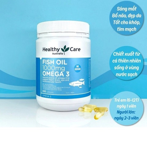 Hình ảnh minh họa củaDầu cá Healthy Care Fish Oil Omega 3 1000mg lọ 400 viên