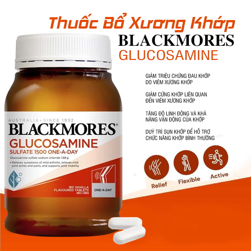 Hình ảnh minh họa củaViên Uống BLACKMORES GLUCOSAMINE SULFATE 1500 ONE-A-DAY Xương Khớp 180 VIÊN