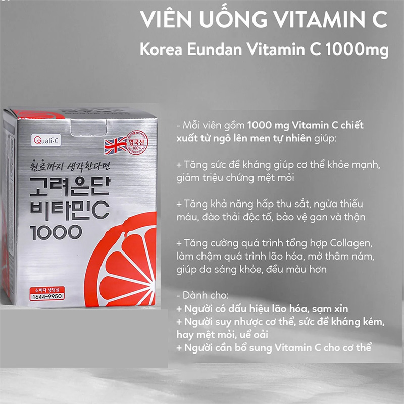 Hình ảnh minh họa củaViên uống vitamin C 1000mg Korea Eundan Hàn Quốc