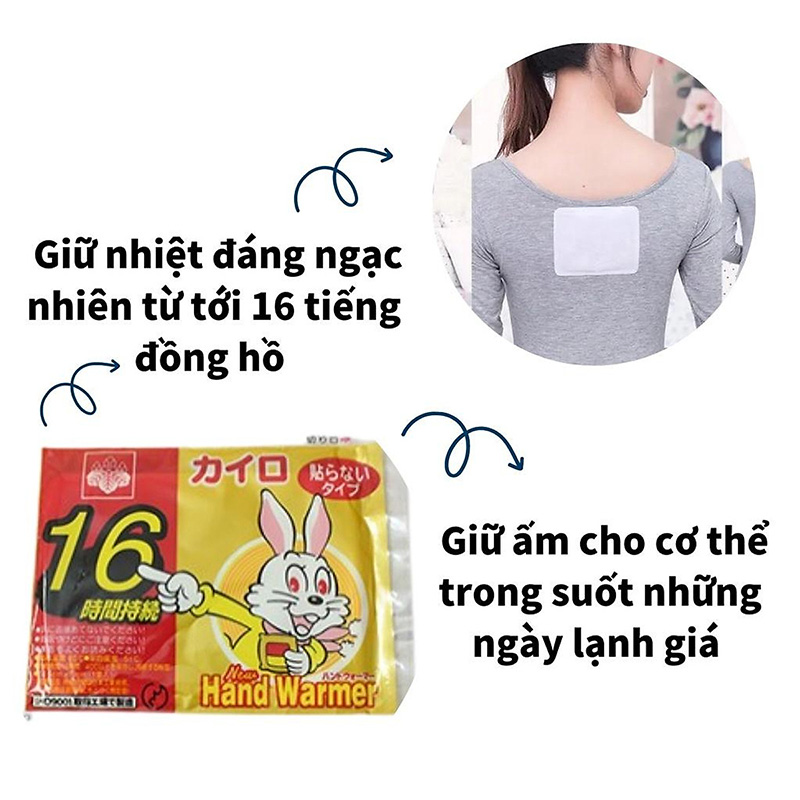 Hình ảnh minh họa củaMiếng dán giữ nhiệt Kairo giữ ấm 16 tiếng (túi 10 miếng)