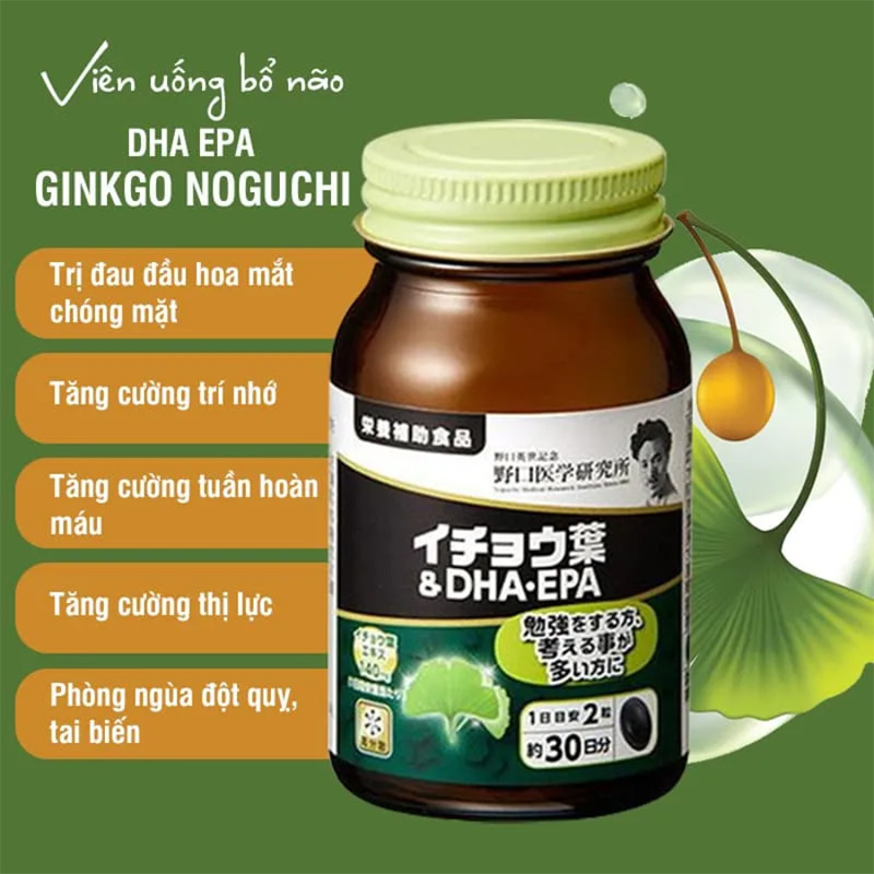 Hình ảnh minh họa củaViên uống bổ não DHA EPA Ginkgo Noguchi 60v