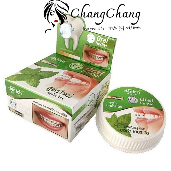 Bột Tẩy Trắng Răng Cao Cấp Derrich Oral Herbal 25g Thái Lan