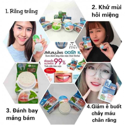 Hình ảnh minh họa củaBột Tẩy Trắng Răng Cao Cấp Derrich Oral Herbal 25g Thái Lan