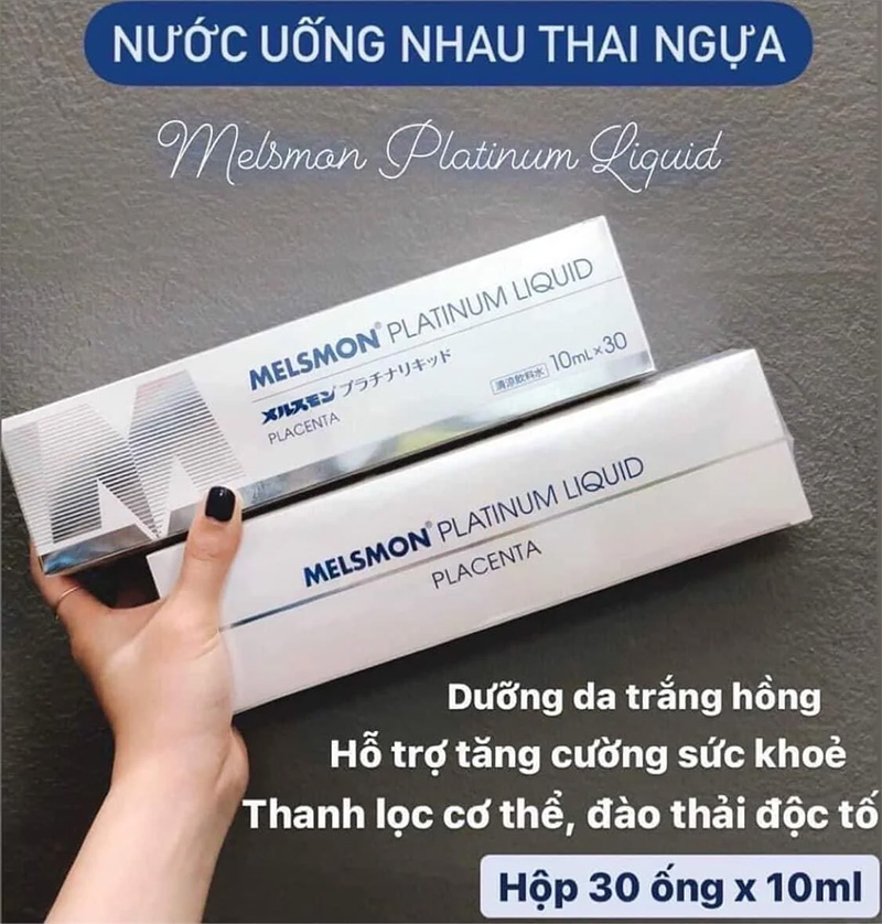 Hình ảnh minh họa củaNước Uống Nhau Thai Ngựa – Melsmon Platinum Liquid Placenta 30 Ống