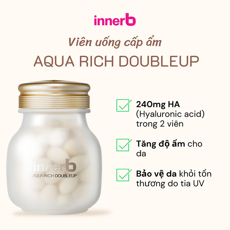 Hình ảnh minh họa củaViên Uống Cấp Nước InnerB Aqua Rich DoubleUp