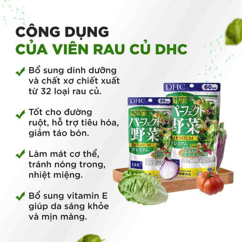 Hình ảnh minh họa củaViên uống DHC rau củ Perfect Vegetable Nhật Bản