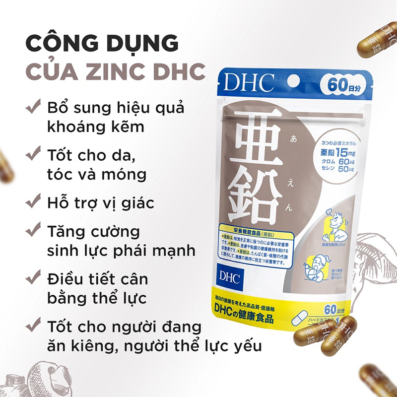 Hình ảnh minh họa củaViên uống kẽm DHC Nhật Bản Zinc bổ sung kẽm