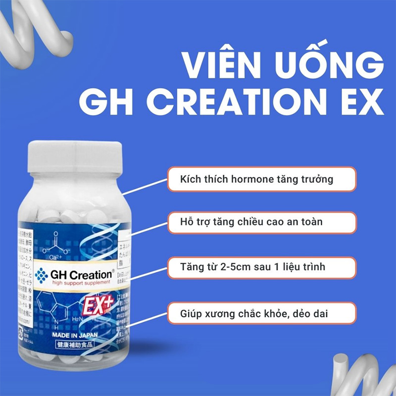 Hình ảnh minh họa của GH Creation EX Viên Uống Hỗ Trợ Tăng Chiều Cao Nhật Bản 