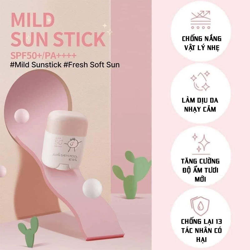 Hình ảnh minh họa củaKem chống nắng thỏi sáp cho bé Jung Saem Mool Baby Mild Sun Stick