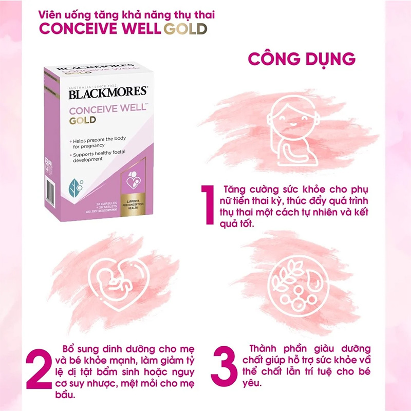 Hình ảnh minh họa củaViên uống bổ trứng Blackmores Conceive Well™ Gold – Hỗ trợ thụ thai (56 viên) 