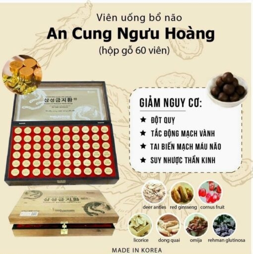 Hình ảnh minh họa củaAn cung gỗ An cung SamSung Gum Jee Hwan Hàn Quốc hộp gỗ 60 viên