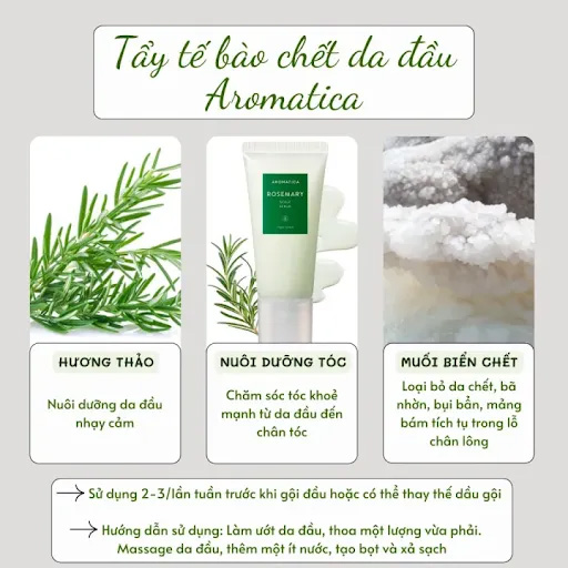 Hình ảnh minh họa củaTẩy Tế Bào Chết Da Đầu Aromatica Từ Hương Thảo