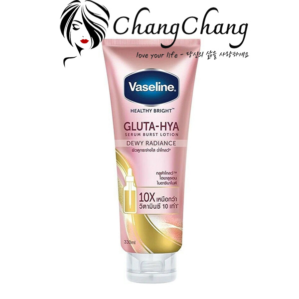 Sữa Dưỡng Thể Vaseline Healthy Bright Gluta HYA Serum 10X 300ml màu hồng