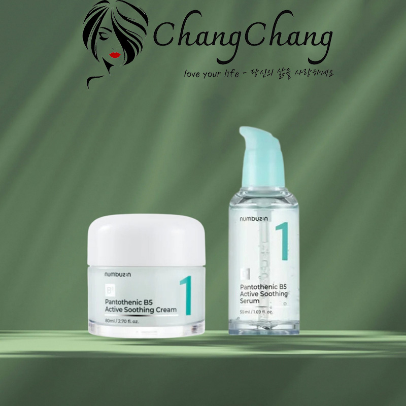 Hình ảnh minh họa củaSet Kem Dưỡng ẩm  Numbuzin No.1 Pantothenic B5 Active Soothing Cream 80ml + Serum Numbuzin No1 Pantothenic B5 Active Smoothing