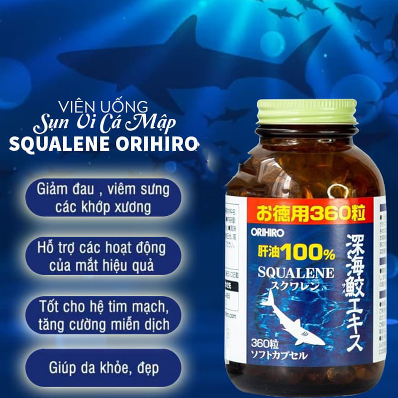 Hình ảnh minh họa củaSụn Vi Cá Mập, Viên uống Orihiro Deep Sea Shark Extract Capsule Moral Purpose hỗ trợ chống oxy hóa (360 viên)