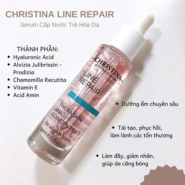 Hình ảnh minh họa củaSerum Cấp Nước Trẻ Hóa Và Phục Hồi Da Christina Line Repair Theraskin+HA Concentrate 30ml