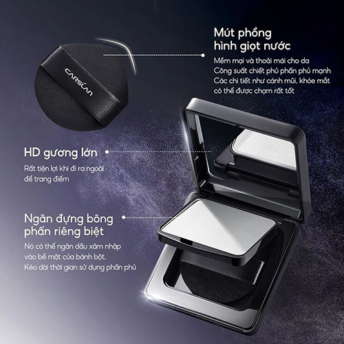 Hình ảnh minh họa củaPhấn Nén Kiềm Dầu, Chống Nước Carslan Black Magnet Soft Mist Powder 8g #03 Tím
