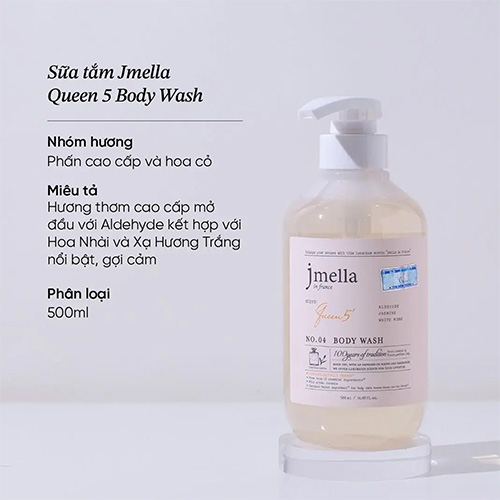 Hình ảnh minh họa củaSữa Tắm Dưỡng Ẩm Hương Nước Hoa Jmella In France Body Wash 500ml