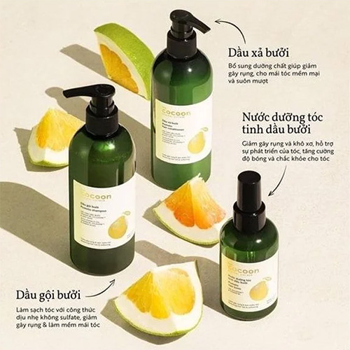 Hình ảnh minh họa củaCặp Gội Xả Bưởi Cocoon Không Sulfate Và Giảm Gãy Rụng 500ml Pomelo Shampoo