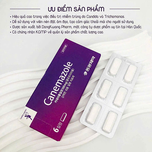 Hình ảnh minh họa củaViên đặt phụ khoa Canemazole 100mg hộp 6 viên